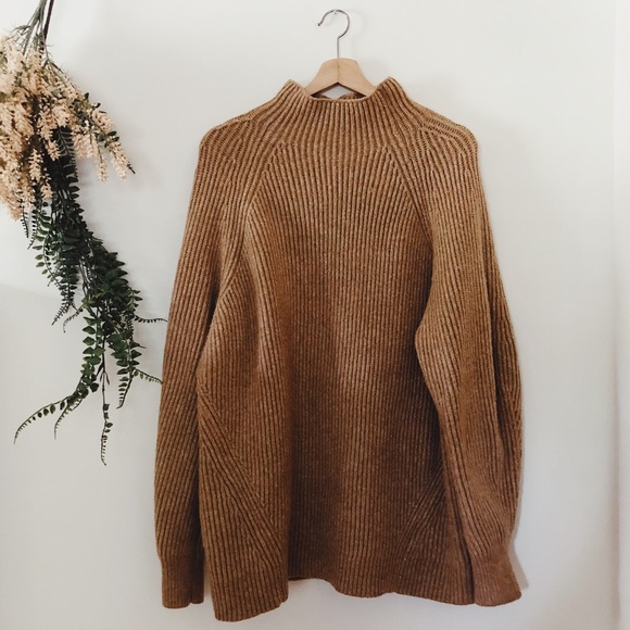 oversized camel sweater